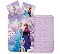 Disney Frozen - Set di biancheria da letto per bambini, 100% cotone, copripiumino 100 x 140 cm e federa 40 x 45 cm, per letto da bambino, motivo: Elsa e Anna di Frozen, morbida biancheria da letto