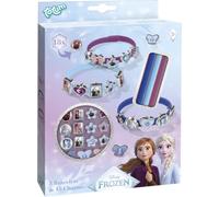 Disney Frozen - Set di braccialetti con 3 braccialetti e 18 ciondoli, set | 3 braccialetti con 18 ciondoli intercambiabili a forma di Frozen per personalizzare.