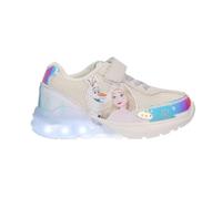 Disney Frozen Sneakers Bambina Elsa e Olaf con Luci LED, Scarpe Leggere con Lacci e Strappo, Tomaia in Tessuto con Rinforzi PU, Taglie 25-32 [Sneakers LED 7224 Bianco - 32]