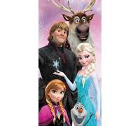 Disney Frozen, telo mare morbido e assorbente, 100% cotone, per bambini, grande, 70 x 140 cm, con Elsa, Anna, Olaf, Sven e Kristoff, telo da bagno, piscina e spiaggia, ad asciugatura rapida e leggero