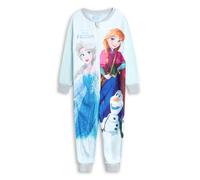 Disney Frozen Tutina Azzurra per Bambine | Pigiama in Micropile con Cerniera con Elsa, Anna e Olaf | Comodo Abbigliamento da casa per la Notte | Pigiama per Bambini per la casa