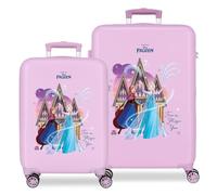 Disney Frozen, Valigia per bambini rigida con chiusura a combinazione laterale, 4 ruote, bagaglio a cabina, realizzato in ABS, materiale rigido e leggero. Joumma Bags, Magic In You, Taille unique, Set