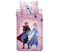 DISNEY Frozen Viola Lenzuola DOPPIO LATO in cotone con cerniera per bambini, 100% COTONE 140x200cm+50x70cm OEKO-TEX (C)