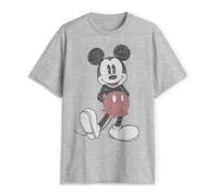 Disney T-Shirt a grandezza Naturale Mickey Mouse Effetto Invecchiato, Grigio Erica, XL Uomo