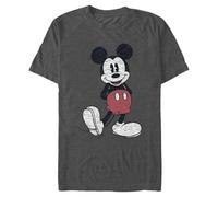 Disney Full Size Mickey Mouse Distressed Look T-Shirt, Grigio mlange, M Uomo
