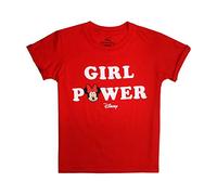 Disney Girl Power T-Shirt, Red (Red Red), 7 Anni Girl's