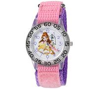 Disney Girl's 'Belle' Quartz Plastic and Nylon Watch, Color:Pink (Model: W002926)