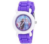 Disney Girls' Frozen 2 Analog Quartz Watch with Silicone Strap, Purple, 16 (Model: WDS000818)