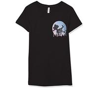 Disney Girl's Mulan Mushuu Silhouette T-Shirt, Black, X-Large