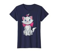 Disney Gli Aristogatti Gatto Puro e Carino Maglietta, Donna, Navy, M