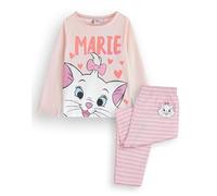 Disney Gli Aristogatti Marie Bambina Pigiama | Pigiami grafici a Righe a Righe a Maniche Lunghe per Bambini in Rosa | Regalo di Merchandising per Indumenti da Notte