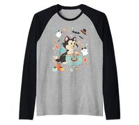 Disney Halloween Figaro Cute Bat-Cat Kitten Costume Collage Maglia con Maniche Raglan