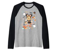 Disney Halloween Minnie Mouse Cute Cat Costume Collage Maglia con Maniche Raglan