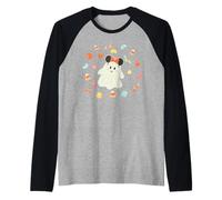 Disney Halloween Minnie Mouse Ears Cute Ghost Candy Treats Maglia con Maniche Raglan