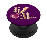 Disney Hannah Montana Thunderbolt Heart Initials Logo PopSockets PopGrip Adesivo