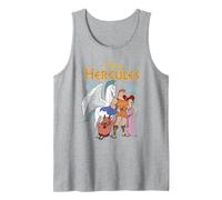 Disney Hercules Classic Group Shot Vintage Canotta, Uomo, Grigio Melange, L