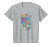 Disney Hercules Hydra Battle Retro Maglietta, Bambini, Grigio Melange, 12 anni