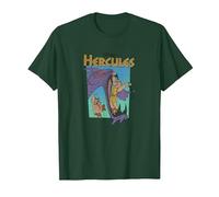 Disney Hercules Hydra Battle Retro Maglietta, Uomo, Verde Foresta, XL