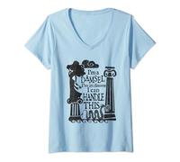 Disney Hercules Meg Damsel Retro Quote Poster Maglietta con Collo a V