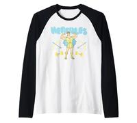 Disney Hercules Retro Workout Power Pose Maglia con Maniche Raglan