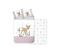 Disney Home Bambi - Biancheria da letto per bambini, 100 x 135 cm, federa 40 x 60 cm, biancheria da letto per bambini, super morbida, 100% cotone, 2 pezzi