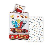 Disney Home Cars - Set di biancheria da letto double-face per bambini, 135 x 200 cm, federa 80 x 80 cm, super morbida, 100% cotone, 2 pezzi, biancheria da letto Cars, morbida e piacevole sulla pelle