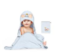 Disney Home Dumbo - Set di 2 asciugamani con cappuccio per bambini fino a 5 anni, morbido e assorbente, certificato Oeko-Tex, 80 x 80 cm, asciugamano 15 x 20 cm