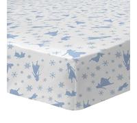 Disney Home Frozen 2 Trio Lenzuolo con angoli elasticizzati per bambini, 1 persona, 100% cotone, Oeko-TEX 90 x 190/200 cm, stampa ragazza, bianco