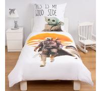 Disney Home Mandalorian Set di biancheria da letto double-face, 140 x 200 cm, federa 65 x 65 cm, super morbida, 100% cotone, 2 pezzi, con motivo mandaloriano, morbido e piacevole sulla pelle
