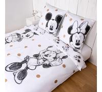 Disney Home Mickey & Minnie, set di biancheria da letto per partner, 2 copripiumini 135 x 200 - 2 federe 80 x 80 cm - Super morbido cotone rinforzato, set da 4 pezzi, morbido e piacevole sulla pelle