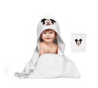 Disney Home Micky Mouse - Set di asciugamani con cappuccio per bambini fino a 5 anni, morbido e assorbente, certificato Oeko-Tex, 2 pezzi, 80 x 80 cm, asciugamano 15 x 20 cm