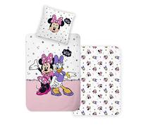 Disney Home Minnie - Set di biancheria da letto double-face per bambini, 135 x 200 cm, federa 80 x 80 cm, super morbida, 100% cotone, 2 pezzi, biancheria da letto Minnie, morbida e piacevole sulla