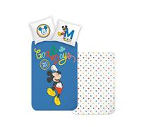 Disney Home Topolino, set di biancheria da letto double-face, 135 x 200 cm, federa 80 x 80 cm, super morbida, 100% cotone, 2 pezzi, biancheria da letto Topolino, morbida e piacevole sulla pelle