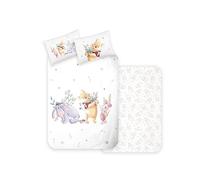 Disney Home Winnie The Pooh, set di biancheria da letto per bambini, 100 x 135 cm, federa 40 x 60 cm, motivo: orsetto e maialino, biancheria da letto per bambini, super morbida, 100% cotone, 2 pezzi