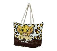 Disney Il Re Leone Leopard-Borsa da Spiaggia Soleil, Giallo, 52 x 37 cm
