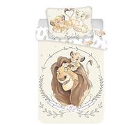 Disney, Il Re Leone, Simba e Mufasa, set di biancheria per lettino, copripiumino e federa, 100% cotone, 2 pezzi, 100 x 135 cm
