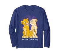 Disney Il Re Leone Simba e Nala Love troveranno un modo Maglia a Manica, Unisex per adulti, Navy, S