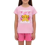 Disney Il Re Leone T-Shirt e Pantaloncini per Bambine, Pigiama 2 Pezzi Simba Design, Taglie 4 ai 10 Anni (IT, età, 4 Anni, Regular, Rosa)