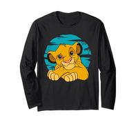 Disney Il Re Leone Young Simba Resting Blue anni '90 Maglia a Manica