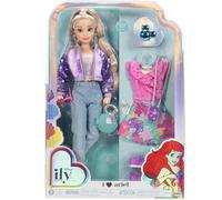 Disney ILY 4EVER Fashion Dolls Ariel 11.5 Pollici Tall con 13 Punti di Articolazione, Due Completi Mix-And-Match Outfit e Anello di Topolino Glitterato per Te
