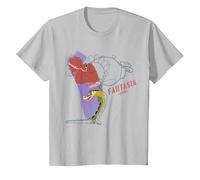 Disney Ink and Paint Gator & Hyacinth Hippo in Fantasia 1940 Maglietta, Bambini, Argento, 12 anni