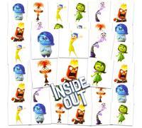 Disney Inside Out Tattoos - Set di tatuaggi temporanei per feste ~ 70+ perforati individuali 5,1 x 5,1 cm, tatuaggi temporanei Disney Inside Out per bambini, ragazzi, ragazze (Disney Inside Out Party