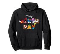 Disney It's My Birthday Mickey Mouse And Friends Letters Felpa con Cappuccio
