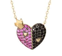 Disney Jewelry Villains - Collana Malefica, Ursula, Regina Cattiva, zirconia cubica, oro su argento sterling, Argento sterling, Zirconia cubica