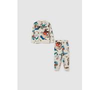 DISNEY, Jogging Set In Cotone Con Stampa Peanuts, Bambino, Bianco, Taglia: 30-36