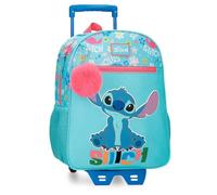 Disney Joumma Aloha Stitch Zaino Scuola con Carrello Blu 27x33x11 cm Poliestere