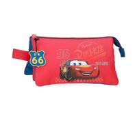 Disney Joumma Bags, Cars RD Trip, astuccio scolastico, astuccio infafntil, beauty case per bambini, realizzato in poliestere., rosso, Astuccio triplo