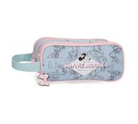 Disney Joumma Bags Minnie American Darling Custodie, tracolla, blu e rosa, organizzare e trasportare le matite e le penne, vari scomparti., blu, Astuccio triplo