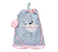 Disney Joumma Bags Minnie American Darling Zaino per bambini, blu e rosa, realizzato in poliestere, spallacci regolabili per un comodo trasporto, vari scomparti, con portachiavi pompon rosa, blu,