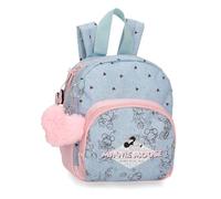 Disney Joumma Bags Minnie American Darling Zaino per bambini, blu e rosa, realizzato in poliestere, spallacci regolabili per un comodo trasporto, vari scomparti, con portachiavi pompon rosa, blu,
